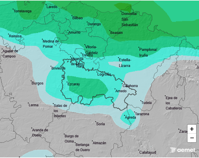 Precipitación Media según AEMET 1304