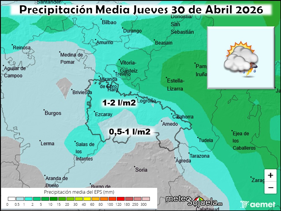 Precipitación Media según AEMET