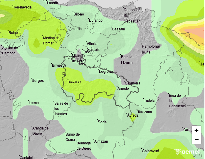 Probabilidad de precipitación según AEMET 22