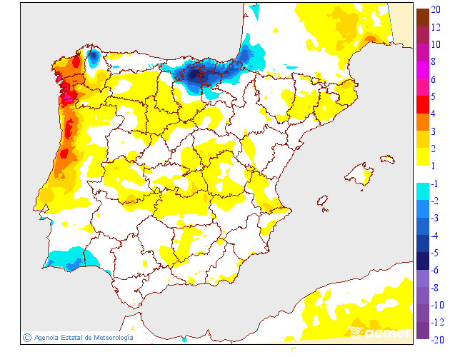 Variación de temperaturas máximas AEMET 18 Meteosojuela