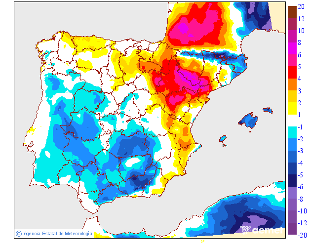Variación de temperaturas máximas AEMET Meteosojuela 13