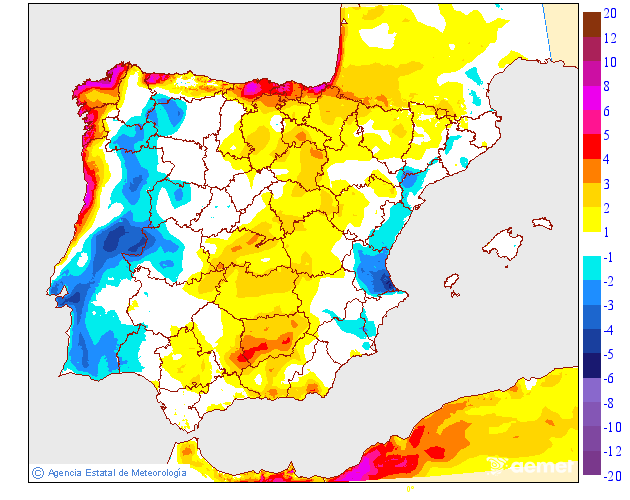 Variación de temperaturas máximas AEMET Meteosojuela 21