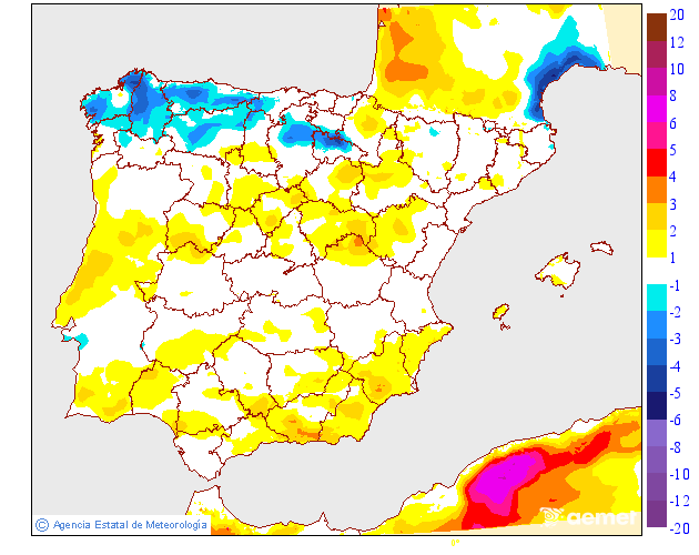Variación de temperaturas máximas AEMET Meteosojuela 27