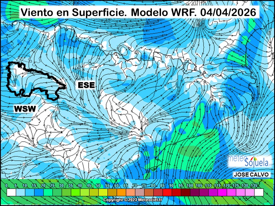 Viento en Superficie Modelo WRF Meteosojuela.