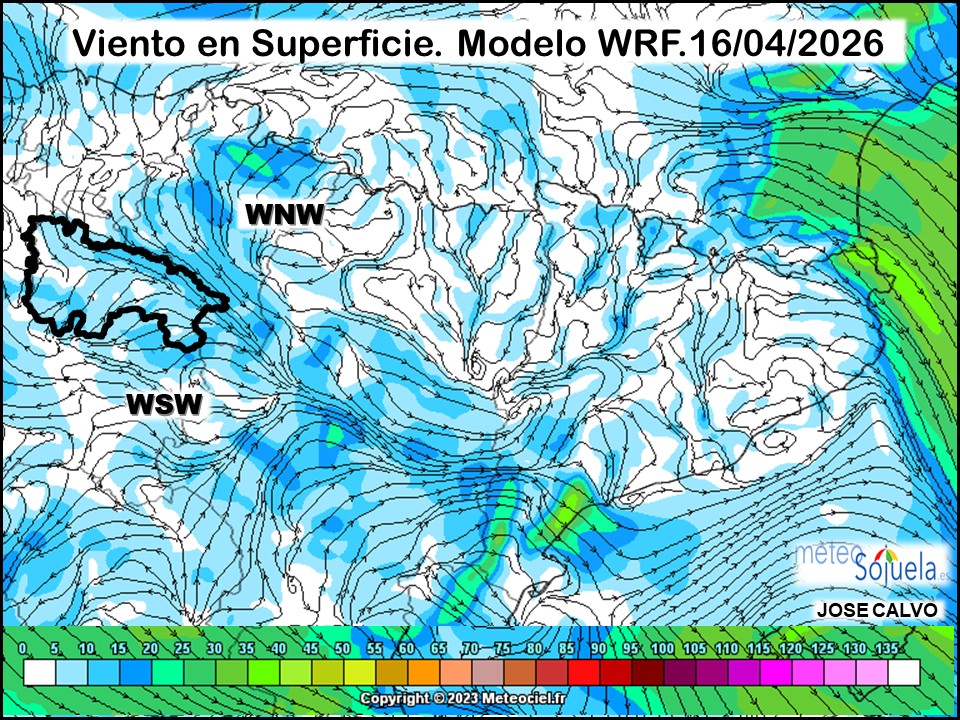 Viento en Superficie Modelo WRF Meteosojuela.