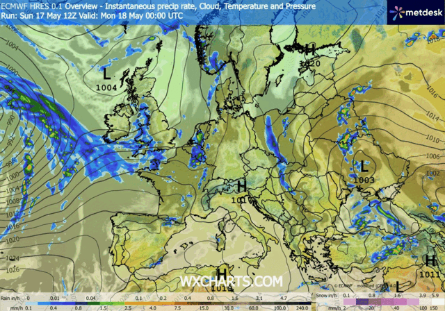 Animación Modelos de Centros de presión y borrascas GFS Europa. Meteosojuela La Rioja