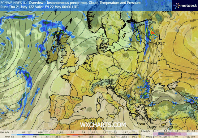 Animación Modelos de Centros de presión y borrascas GFS Europa. Meteosojuela La Rioja