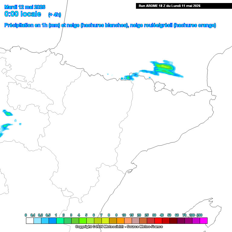 Animación evolución de las precipitaciones previstas en La Rioja