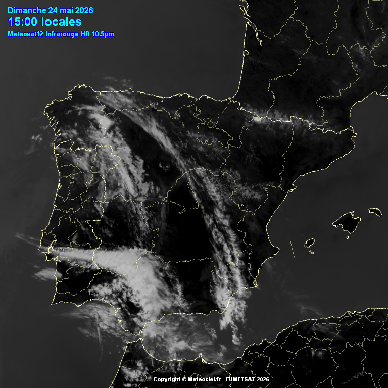 Animación imágenes satélite Meteosat. Despejado, DANA y Tormentas