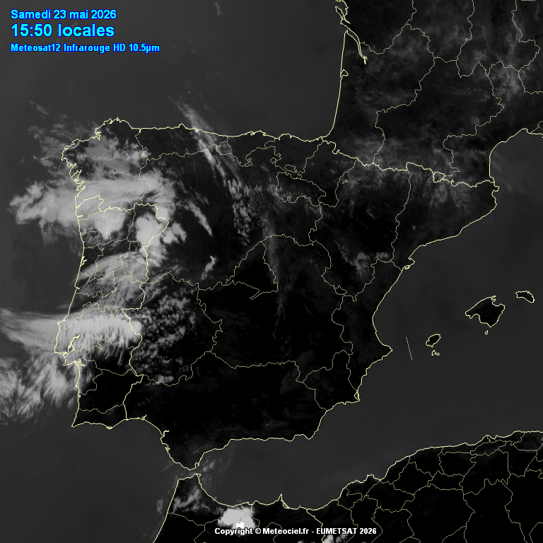 Animación imágenes satélite Meteosat. Despejado, DANA y Tormentas