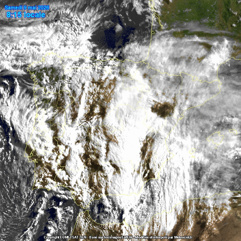 Animación imágenes satélite Meteosat. Frente y línea de inestabilidad