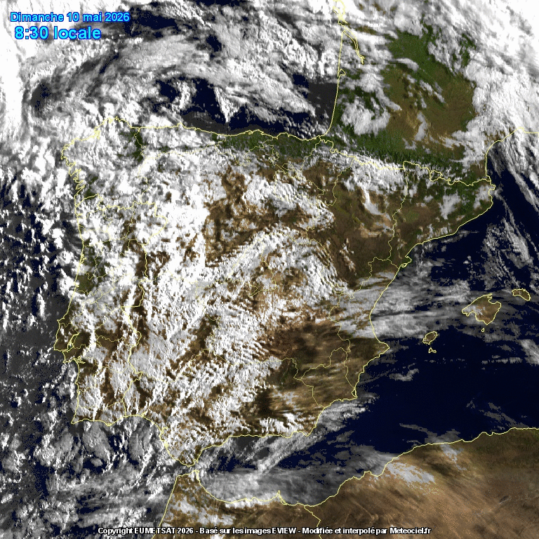 Animación imágenes satélite Meteosat. Frente y línea de inestabilidad