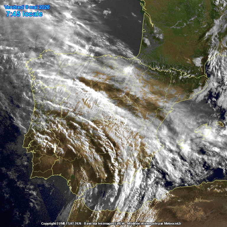 Animación imágenes satélite Meteosat. Frente y línea de inestabilidad