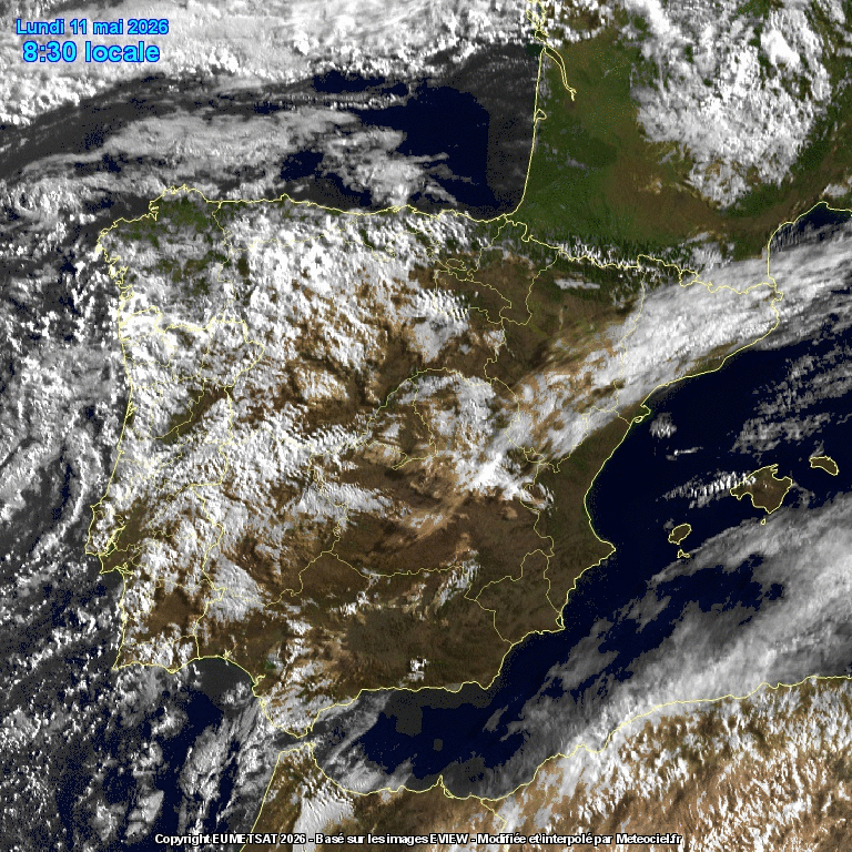 Animación imágenes satélite Meteosat. Frentes y líneas de inestabilidad