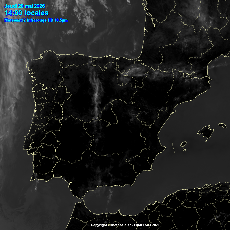 Animación imágenes satélite Meteosat. Poco nuboso