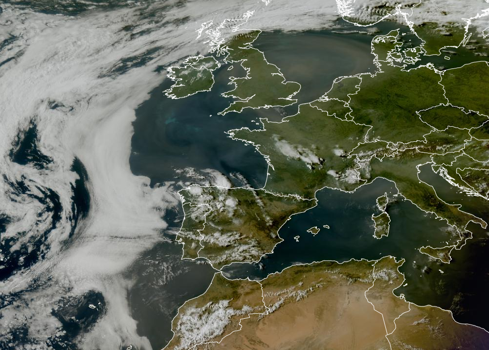 Despejado, con frentes en frontolisisytormentas en el NW