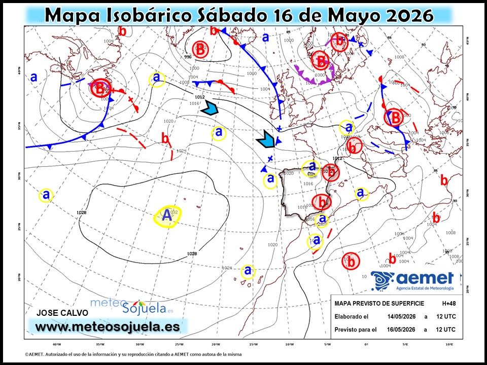 Mapa Isobárico La Rioja. Meteosojuela