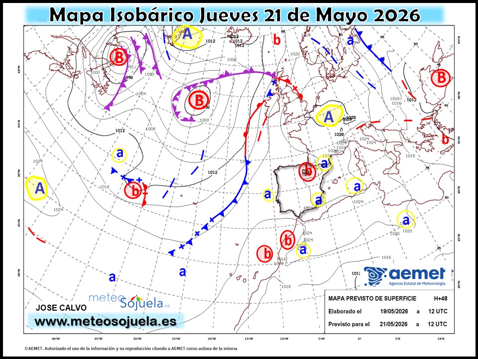 Mapa Isobárico La Rioja. Meteosojuela