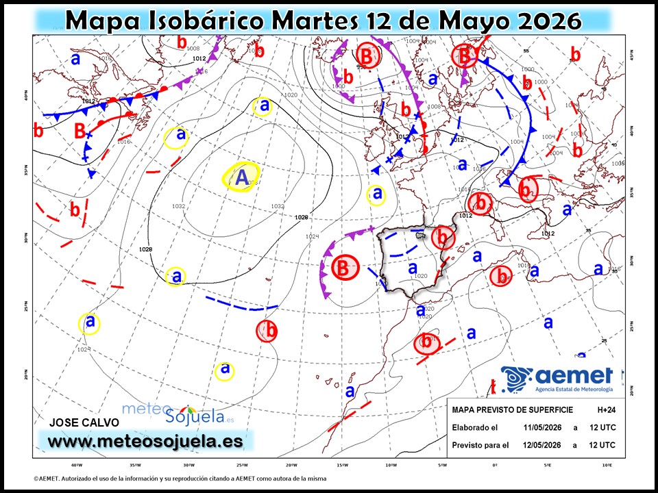 Mapa Isobárico La Rioja. Meteosojuela