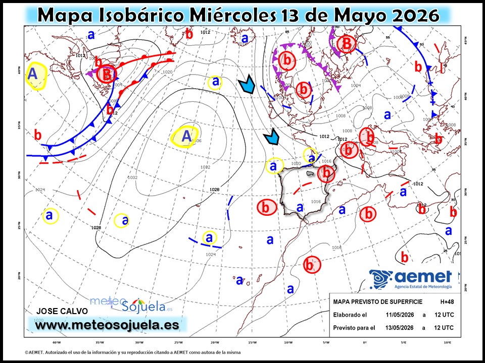 Mapa Isobárico La Rioja. Meteosojuela