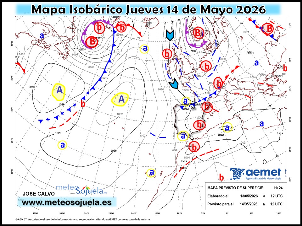 Mapa Isobárico La Rioja. Meteosojuela