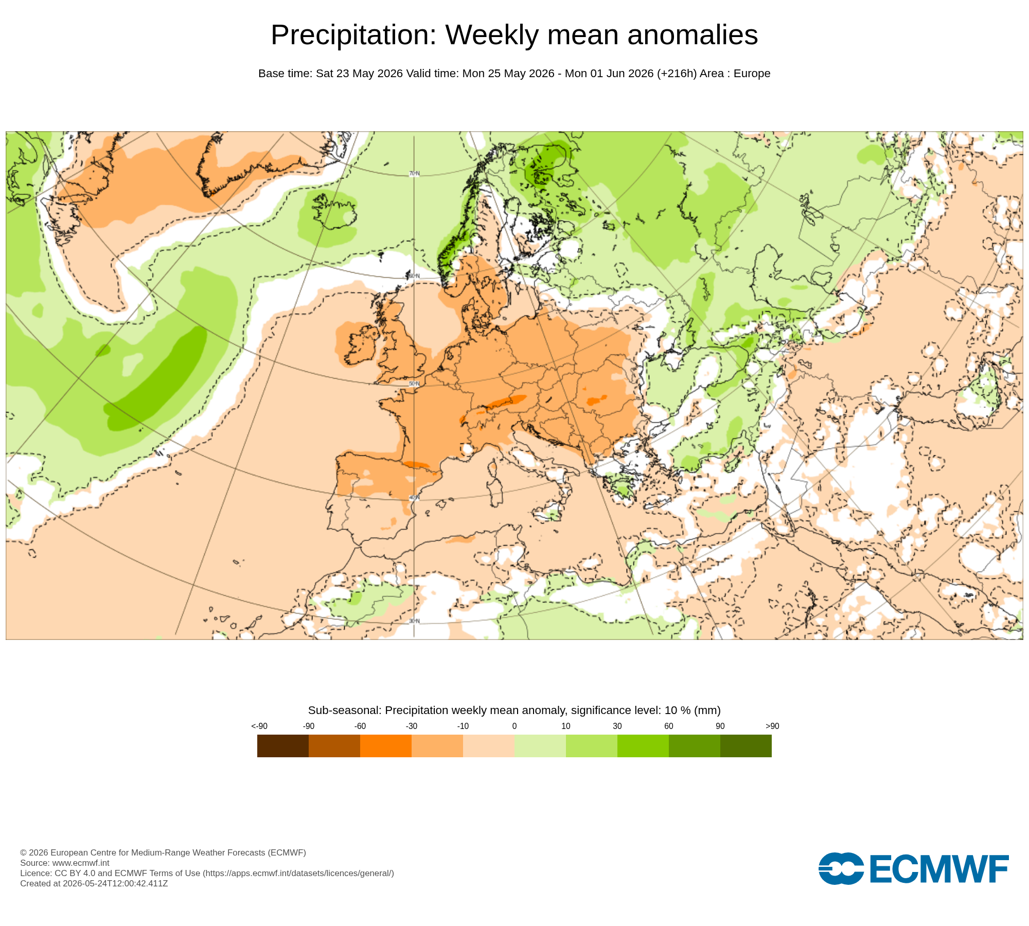 Modelos de Precipitación Mayo 4ªsemana ECMWF .Meteosojuela La Rioja