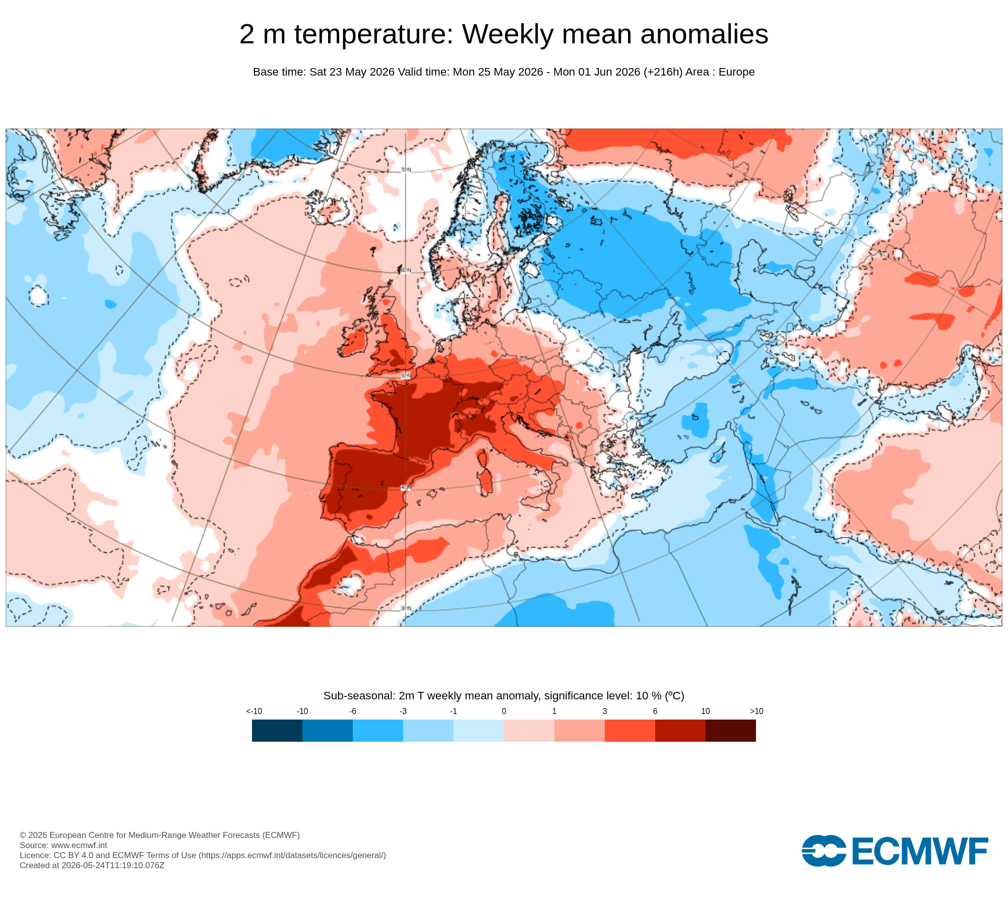 Modelos de Temperatura Mayo 4ªsemana ECMWF .Meteosojuela La Rioja
