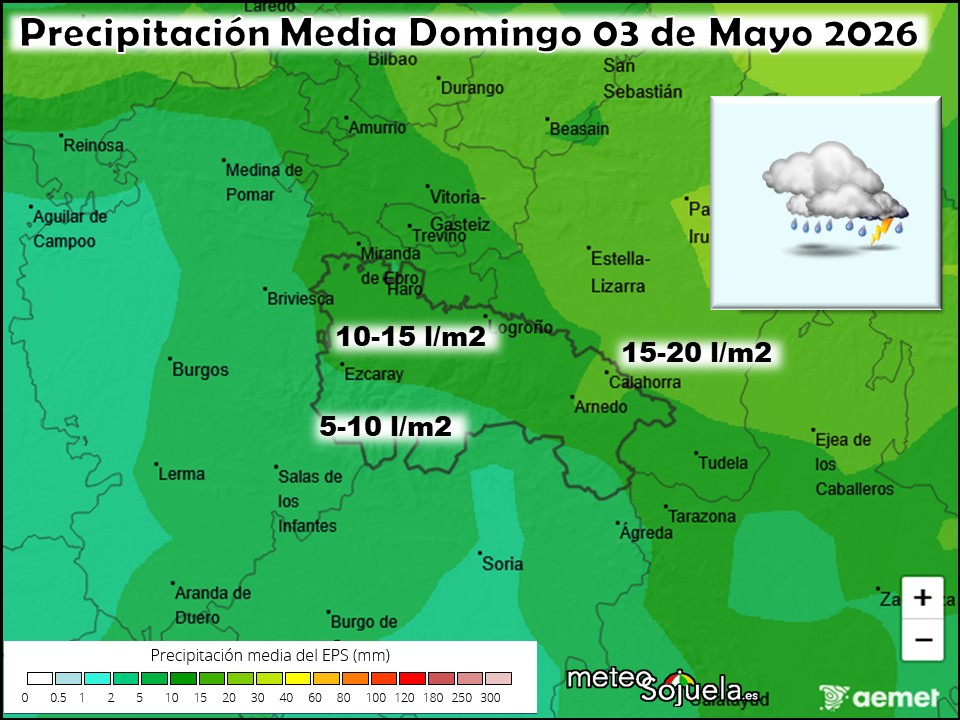 Precipitación Media según AEMET