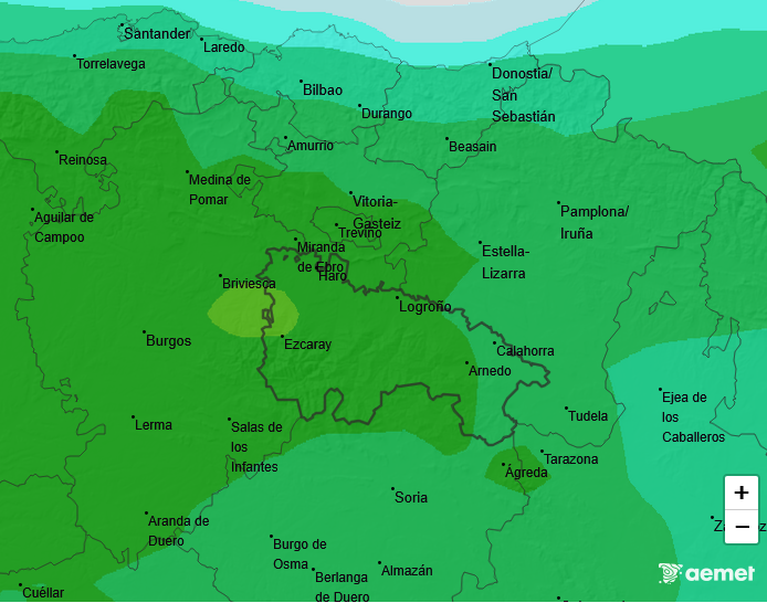 Precipitación Media según AEMET 12