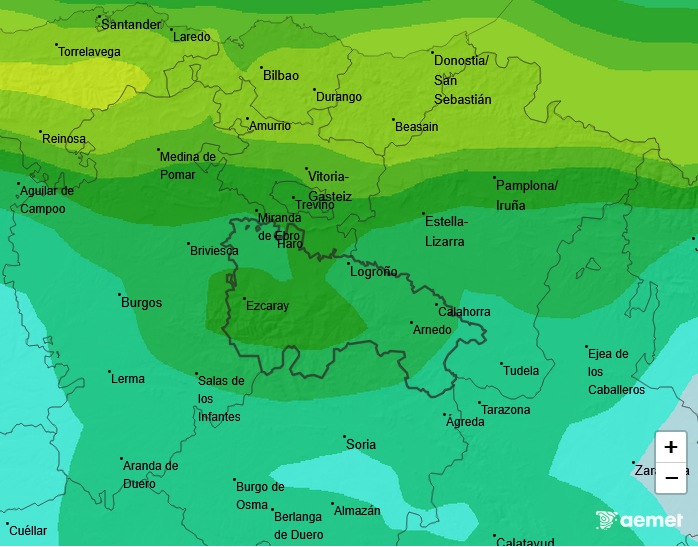 Precipitación Media según AEMET 15