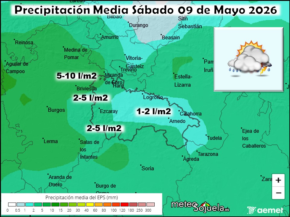 Precipitación Media según AEMET