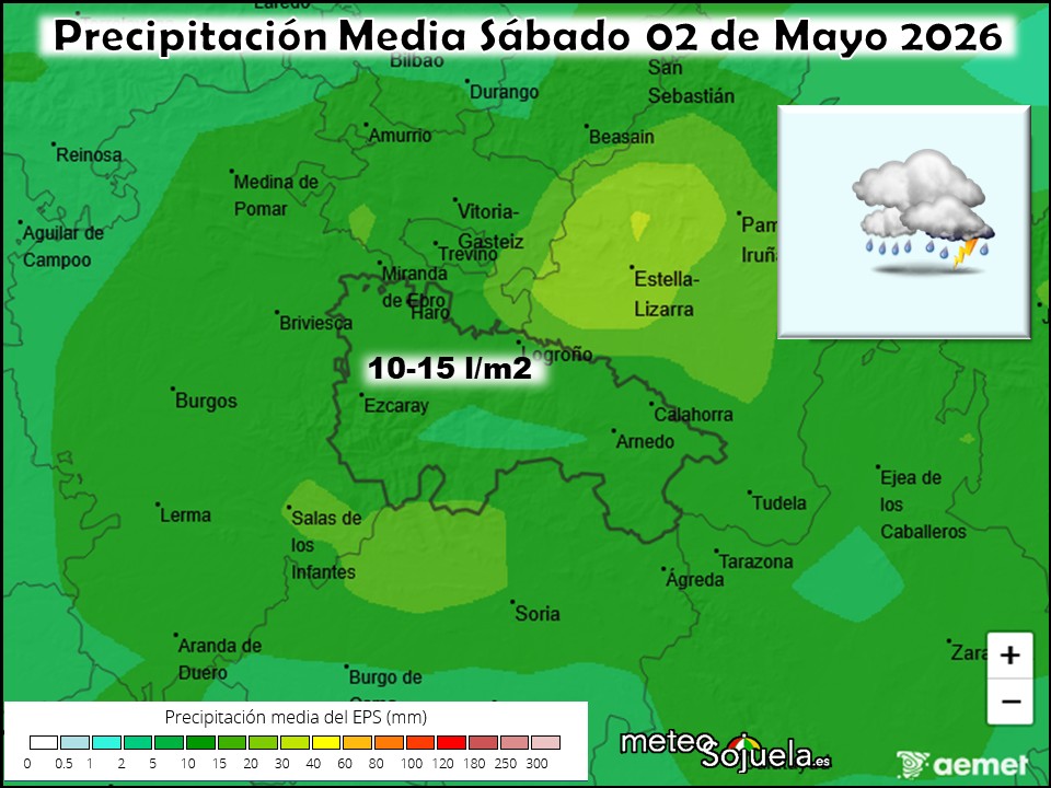 Precipitación Media según AEMET