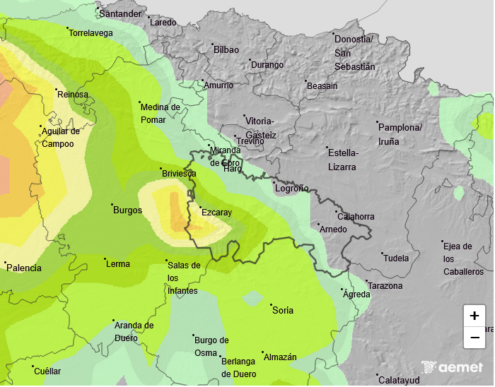 Probabilidad de precipitación según AEMET 23