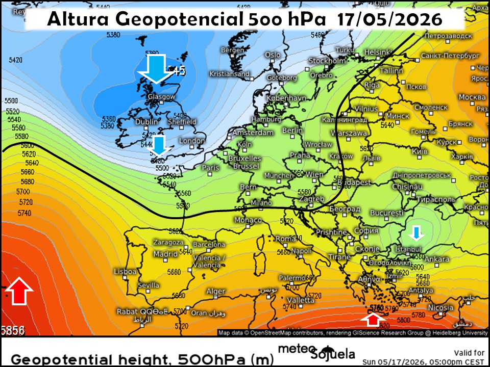 Vaguada de aire frío rozando el norte peninsular