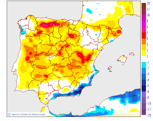 Variación de temperaturas máximas AEMET Meteosojuela 16