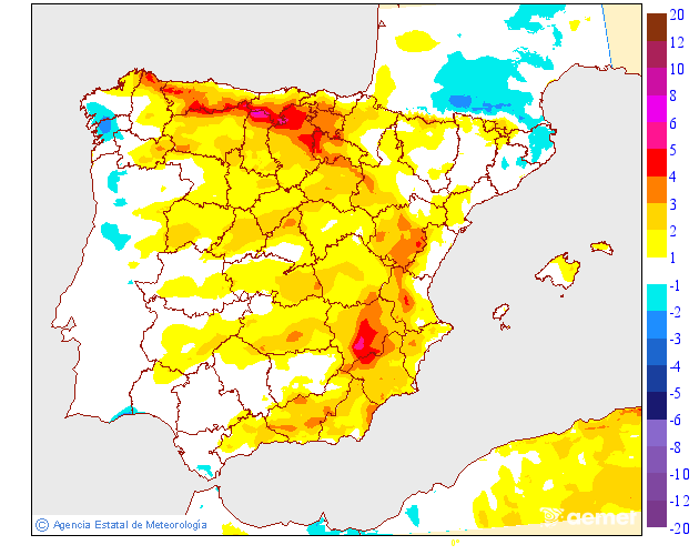 Variación de temperaturas máximas AEMET Meteosojuela 18