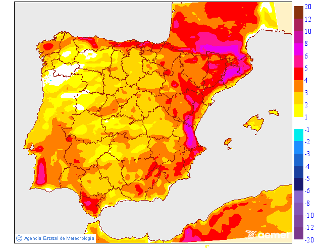 Variación de temperaturas máximas AEMET Meteosojuela 19