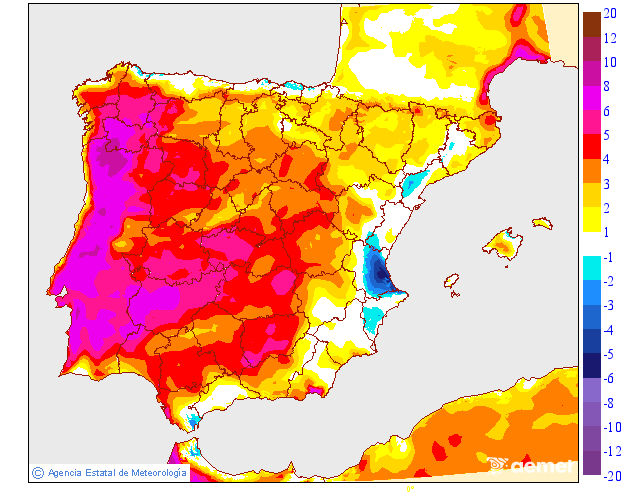 Variación de temperaturas máximas AEMET Meteosojuela 20