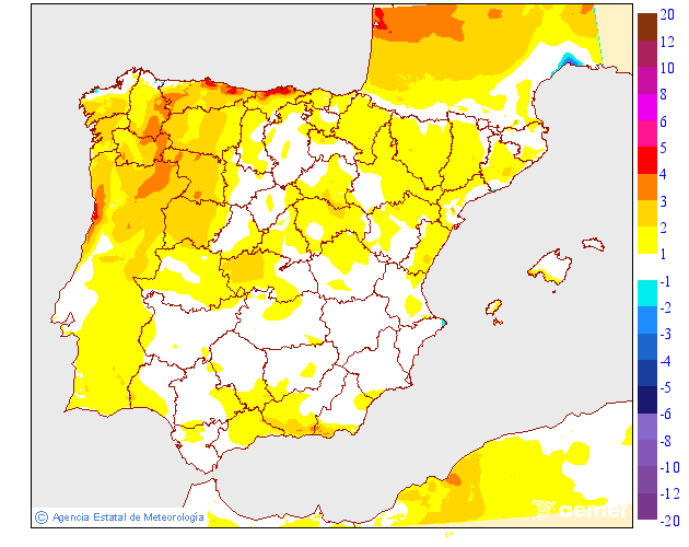 Variación de temperaturas máximas AEMET Meteosojuela 22