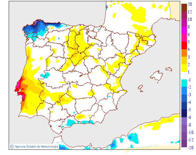 Variación de temperaturas máximas AEMET Meteosojuela 26