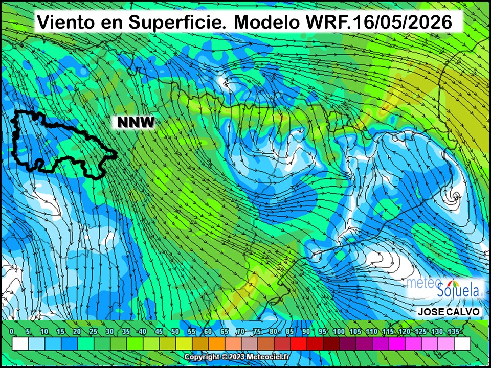 Viento en Superficie Modelo WRF Meteosojuela.