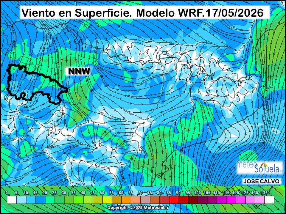 Viento en Superficie Modelo WRF Meteosojuela.