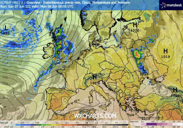 Animación Modelos de Centros de presión y borrascas GFS Europa. Meteosojuela La Rioja