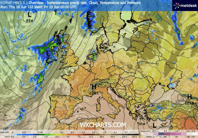 Animación Modelos de Centros de presión y borrascas GFS Europa. Meteosojuela La Rioja