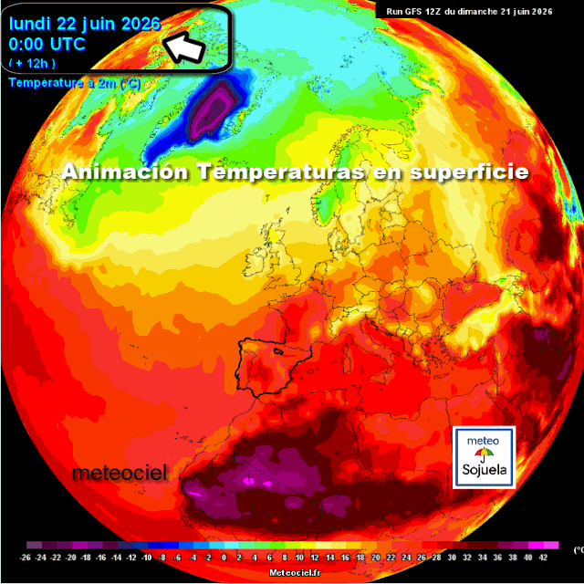 Animación Temperaturas en superficie