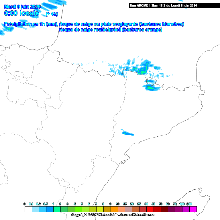 Animación evolución de las precipitaciones previstas en La Rioja
