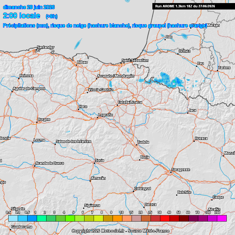 Animación evolución de las precipitaciones previstas en La Rioja