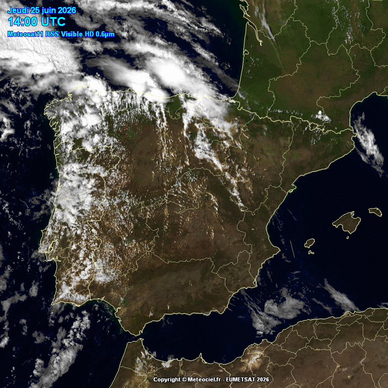 Animación imágenes satélite Meteosat. Líneas de inesstabilidad con tormentas