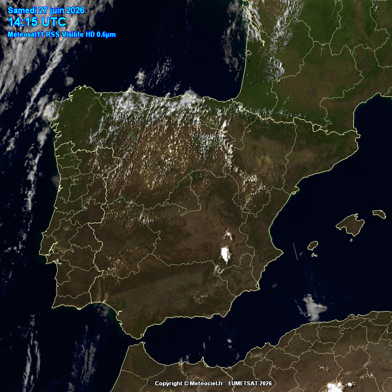 Animación imágenes satélite Meteosat. Nubes de evolución