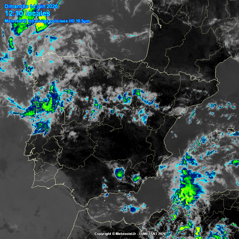 Animación imágenes satélite Meteosat. Tormentas de verano